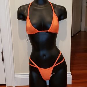 2 piece bikini neon orange
